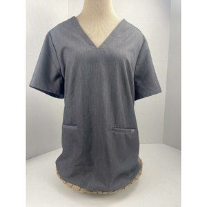 Figs Technical Collection Casma Three-Pocket Scrub Top in Gray, Size XL FW1100